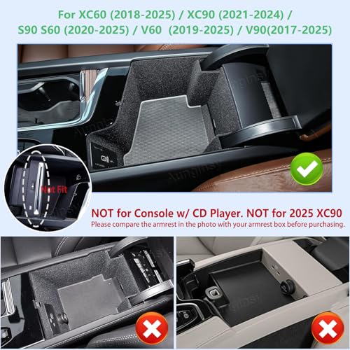 Car Armrest Storage Box Compatible with Volvo XC60 2018