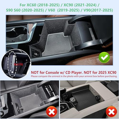 Car Armrest Storage Box Compatible with Volvo XC60 2018