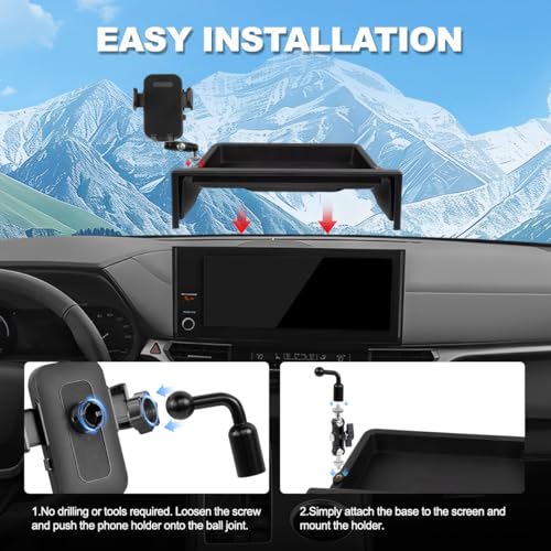 Car Phone Holder Compatible with Toyota Sienna 2025 Accessories 12.3 (2025 Sienna 12.3inch)