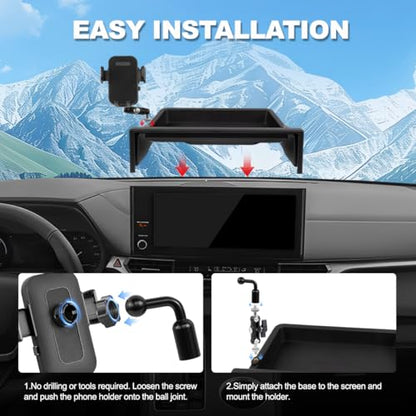 Car Phone Holder Compatible with Toyota Sienna 2025 Accessories 12.3 (2025 Sienna 12.3inch)
