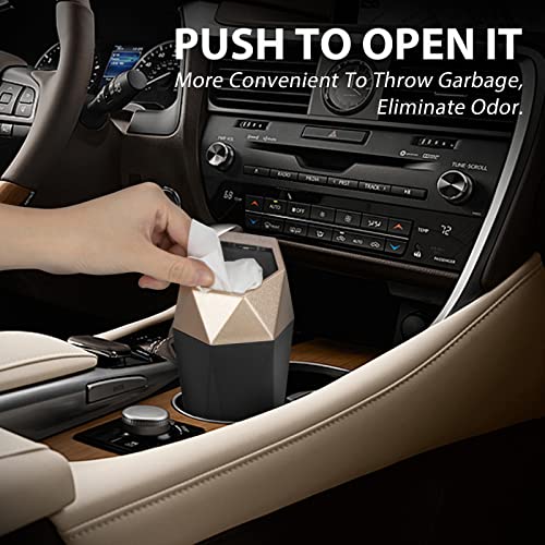 Car Trash Can with Lid (Gold-2Pcs)