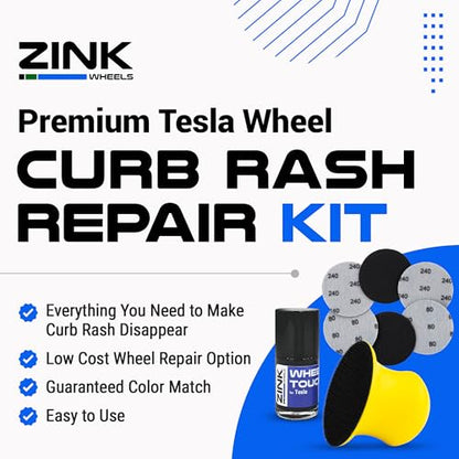 Premium Tesla Wheel Curb Rash Repair Kit for Model Y 19 (Tesla Model Y / 19" Dark Gemini)