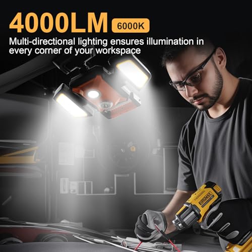 4000LM LED Work Light Rechargeable with Clamp (Magnetic Clamp Stand)
