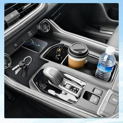 Cup Holder Insert & Wireless Charging Mat for Toyota Grand Highlander (For Grand Highlander 2024-2026 2pcs)