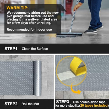 7.5x18 FT Garage Floor Mat (Grey / 7.5x18 FT)