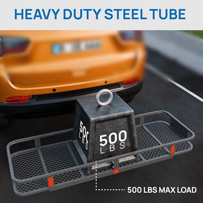 60''X 20''X6'' Folding Hitch Mount Cargo Carrier Basket with Stablizer (60''X 20''X6'')