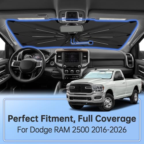 Windshield Sun Shade Umbrella for Dodge RAM 2500 2016 (for Dodge RAM 2500 2016-2026)