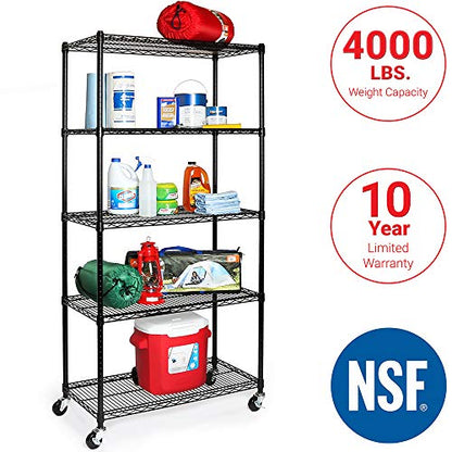 UltraDurable 5 (Black / 5-Tier Shelving, 36" W x 18" D)