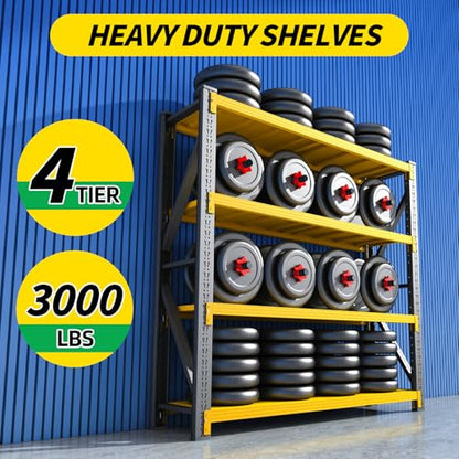 3000LBS Heavy Duty Storage Shelves (47.2''W x 23.6''D x 78''H / Classic Black)