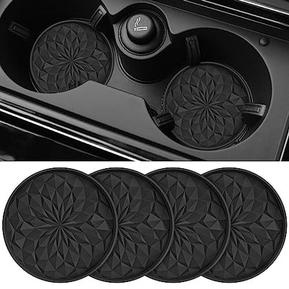 Car Coasters for Cup Holders [4 Pack] (4 Pack-black)