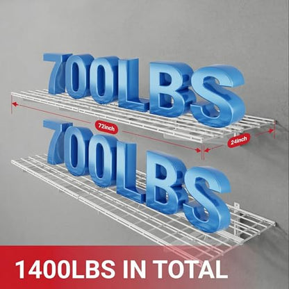 2 Pack Garage Shelving with Hooks