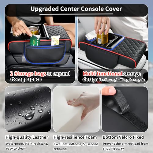 5-in-1 Center Console Cover Fit for Chevy Colorado #005 Redline (Fit for Chevy Colorado / #005 Black&Red)