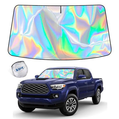 Laser Silver Style Windshield Sun Shade for 2016 (for 2016-2023 Toyota Tacoma-Laser Silver)