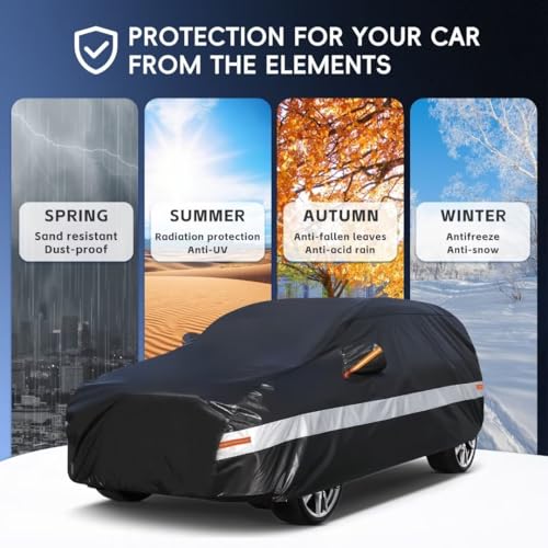 Holhtly SUV Car Cover Custom Fit for Mercedes Benz GLE350 GLE400 GLE450 GLE43 GLE53 GLE63 (Black Gray / Custom Fit for Mercedes-Benz GLE)
