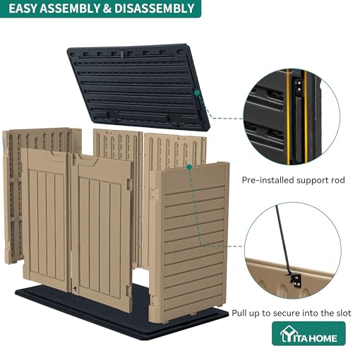 Outdoor Resin Storage Sheds (Medium-4.3x3.4ft / Brown)