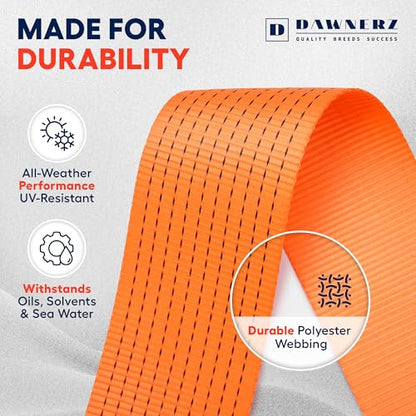 Ratchet Straps with Double J Hook 4 inch X 40 ft 22000 Lbs MBS (4 inch X 40 ft 22000 lbs)