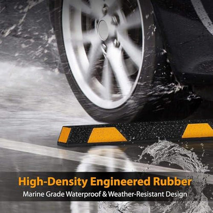 Heavy Duty Wheel Stop Garage Parking Aid for Cars & Trucks (2 Pack)