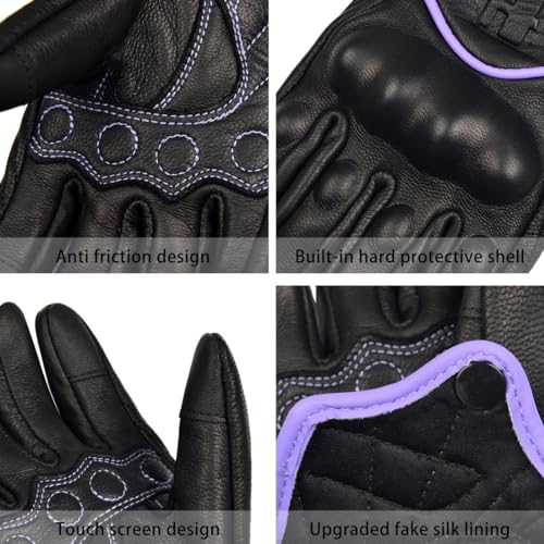 Harssidanza Woman Touch Motorcycle Racing Gloves GL016US Light Purple S (Small / Light Purple)