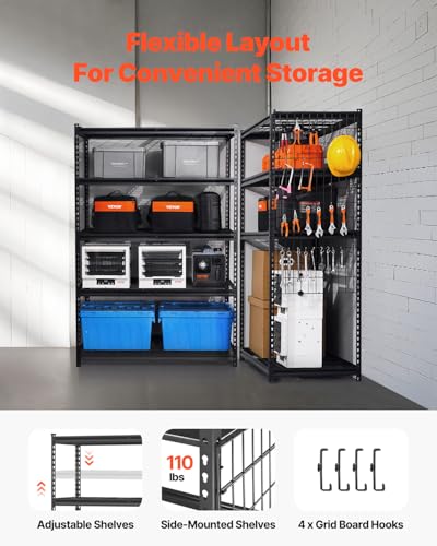 Storage Shelves (Black / 24" D x 48" W x 72" H)