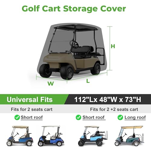 4 Passenger Golf Cart Cover for Yamaha EZGO Club Car (Black)