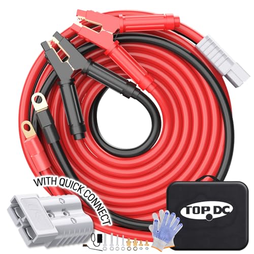Extra Long Heavy Duty Quick Connect Jumper Cables (0 Gauge, 30FT)