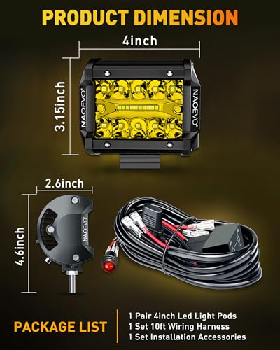 4 Inch LED Pod Lights (Yellow)