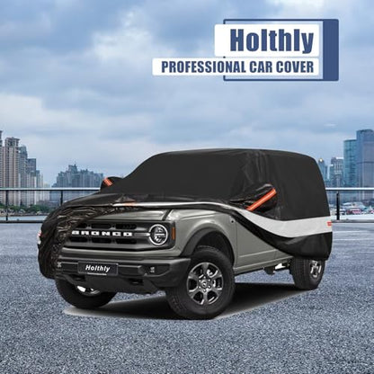 10 Layers SUV Car Cover Custom Fit for Ford Bronco 4 Door (Black Gray / Custom Fit for Ford Bronco 4 Door)