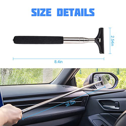 38.6 Inch Telescopic Mirror Squeegee (Black/Car Logo)