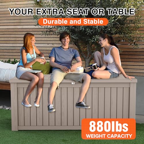 180 Gallon Resin Deck Box (180 gallon / Grey)