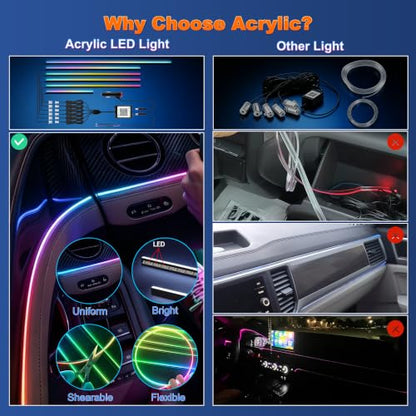 Interior Car LED Strip Lights with Dream Color (8 Pieces)