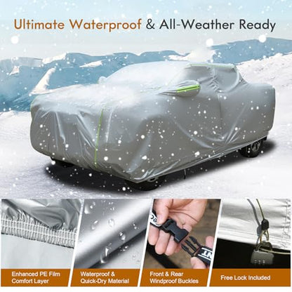 Light Shell Truck Car Cover Waterproof All Weather (Silver / TM：for Truck(Lenght 212" ))
