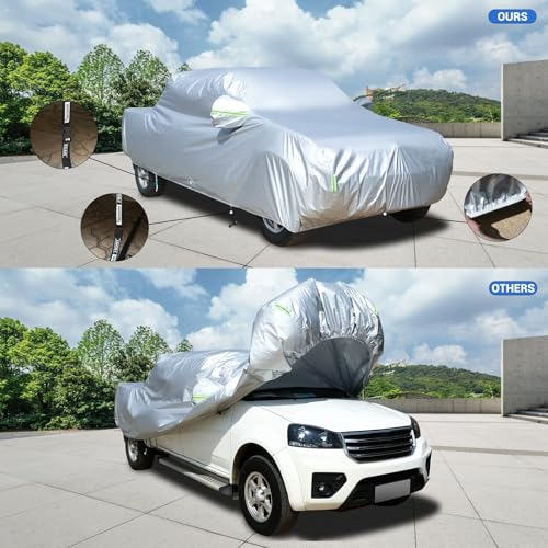 Truck Cover Waterproof All Weather (Silver-Green / TM: for Truck (Length 212"))