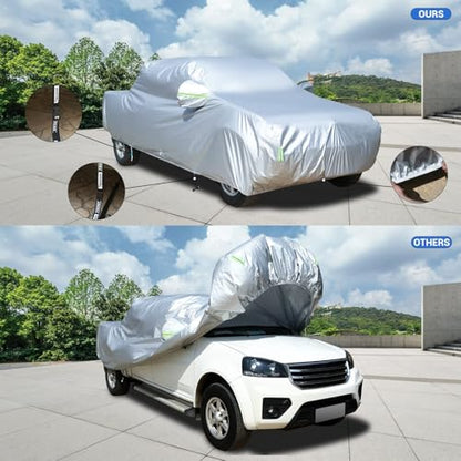 Truck Cover Waterproof All Weather (Silver-Green / TM: for Truck (Length 212"))