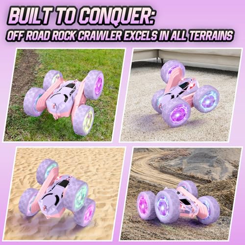 Remote Control Car (Pink&purple / Glow (Headlights & Wheel Lights))