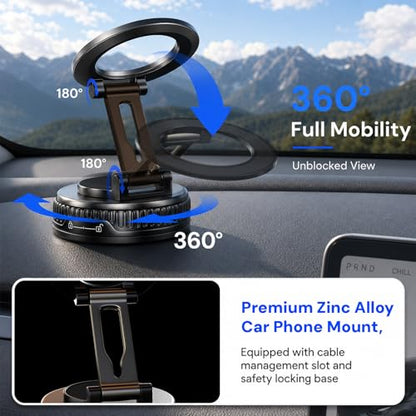2026 Upgraded Magnetic Car Phone Mount for MagSafe (A. Upgrated J37-Black Base)