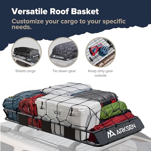 64" x 34" x 6" Roof Rack Cargo Basket with Bag (64" Roof Rack W/Bag, Net, 2 Straps)
