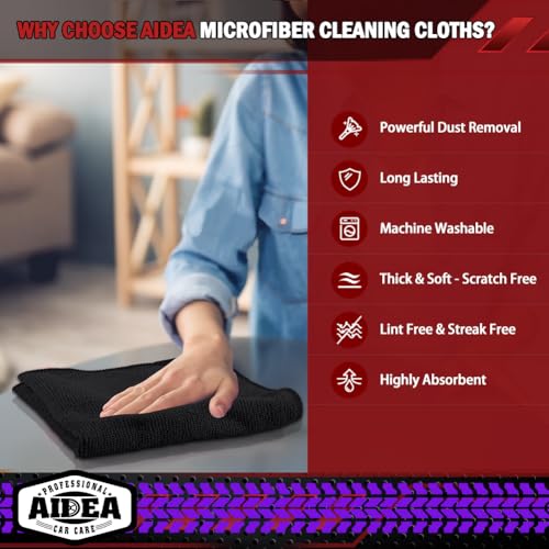 Microfiber Cleaning Cloth Black 150PK (Black / 150PK)