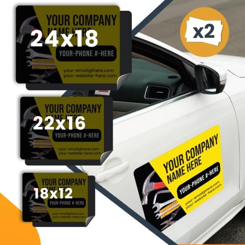 Builder and Contractor Customizable Car Magnets and Decals (12”x18” Builder Rectangle)