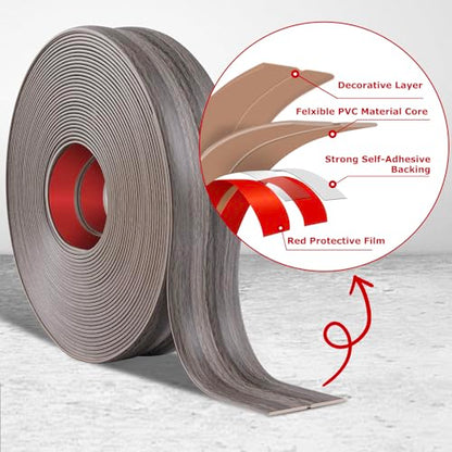 Wall Corner Protector Peel and Stick Corner Trim Molding (0.8 In x 40 Ft / Brown Walnut Wood)