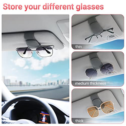 Sunglass Holder for Car Sun Visor Sunglasses Clip Car accessories (Gray)