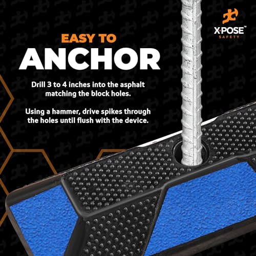 72" Heavy Duty Blue Rubber Parking Stopper (6 Pack)