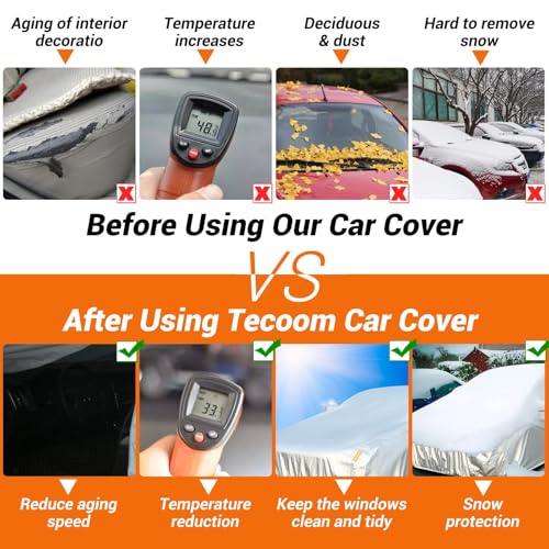 Car Cover Waterproof All Weather (Light Silver / 3XXL+: for Sedan (Length 201"-210"))