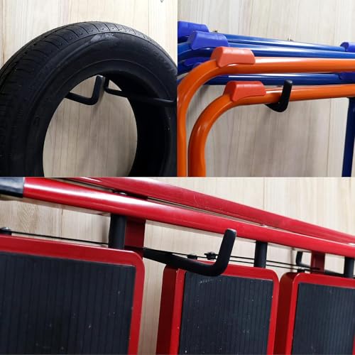 4 Pack 8.46 Inch Screw in Ladder Hooks for Garage Wall (8.46'' (Width:2''))