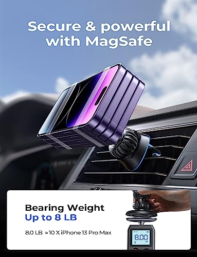 for MagSafe Car Mount [Strong Magnets] Magnetic Phone Holder for Car Hands Free Cell Phone Mount Cradle Vent & Dashboard Car Accessories for Women Men fit iPhone 17 16 15 14 13 12