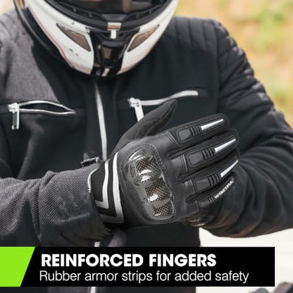 Lightweight Motorcycle Gloves for Men Touchscreen Summer (Black / Small)