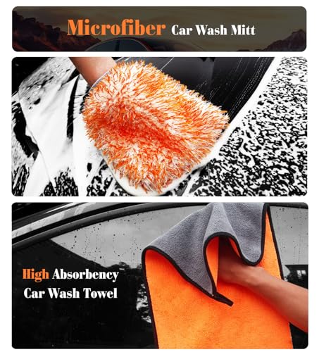 7PCS Motorcycle Cleaning Kit (Orange / 7-Piece)