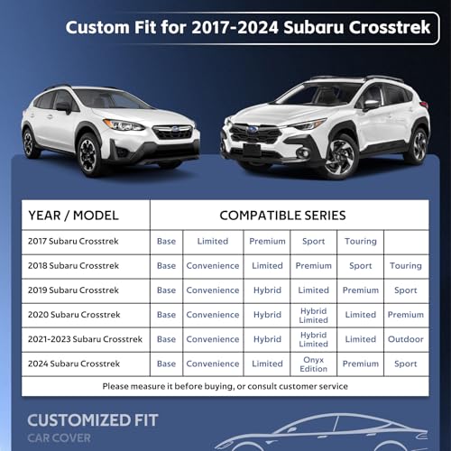 10 Layers SUV Car Cover Custom Fit for Subaru Crosstrek (Black Gray / Custom Fit for Subaru Crosstrek)
