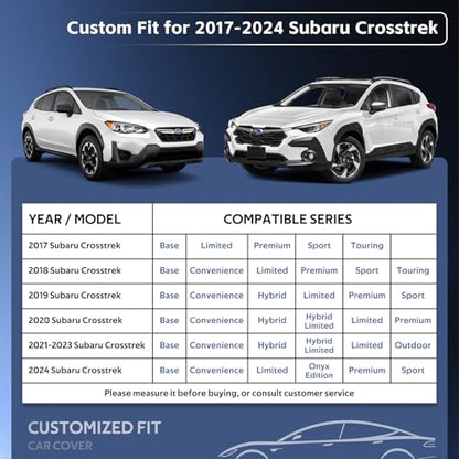 10 Layers SUV Car Cover Custom Fit for Subaru Crosstrek (Black Gray / Custom Fit for Subaru Crosstrek)