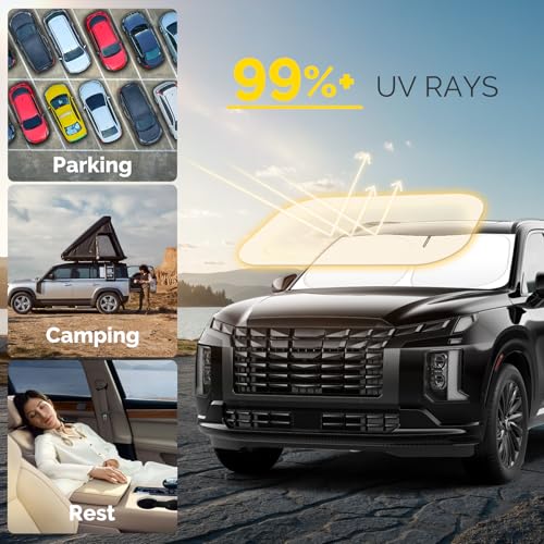 Windshield Sun Shade Compatible with 2020 (For 2020-2026 Hyundai Palisade)