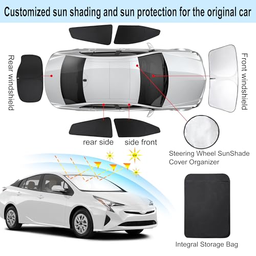 Window Shades for Toyota Prius Hatchback 2016 (Toyota Prius Hatchback 2016-2022（NOT Prius C&V）)